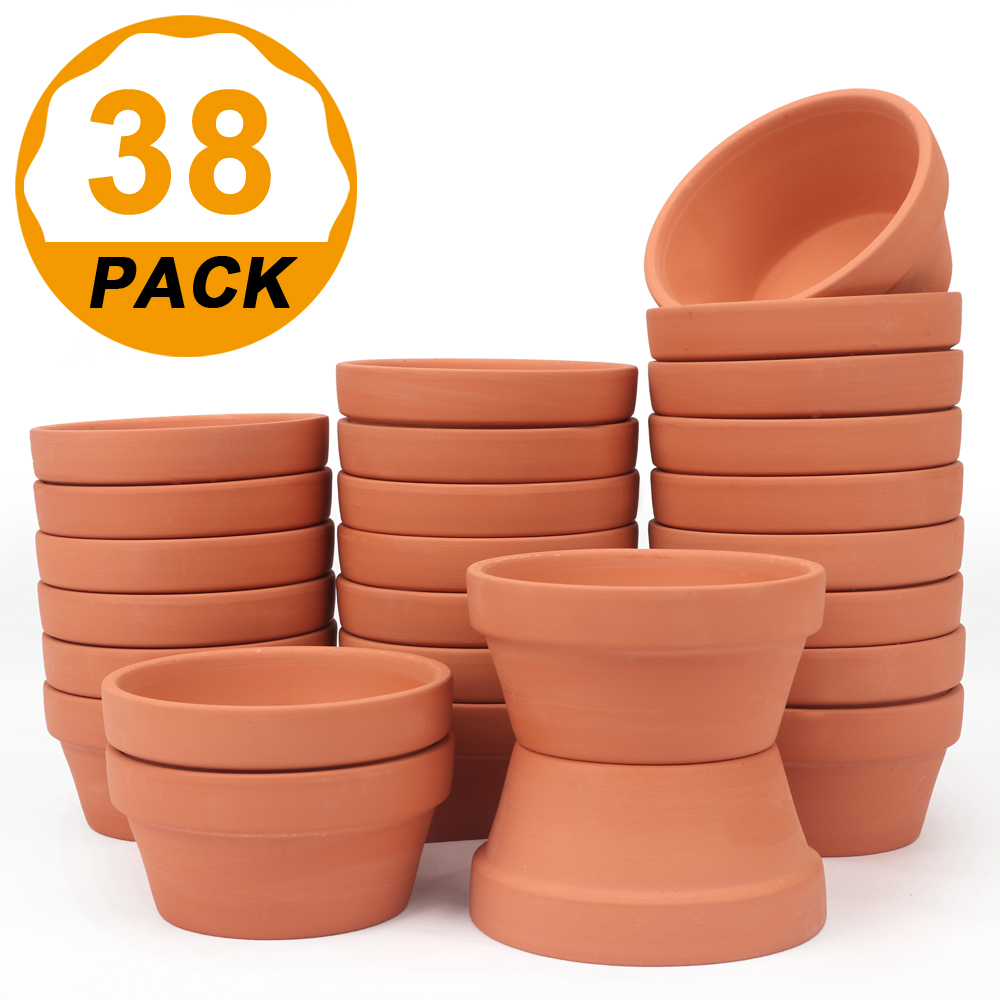 [38 Pack] 4.5" Terracotta Pot Planter Nursery Pots Clay Pots Clay Ceramic Pottery Cactus Flower Pots Plant Pots Succulent Nursery Pots Garden Succulent Terra Cotta Pots Cactus Pots Flower Pots (38)