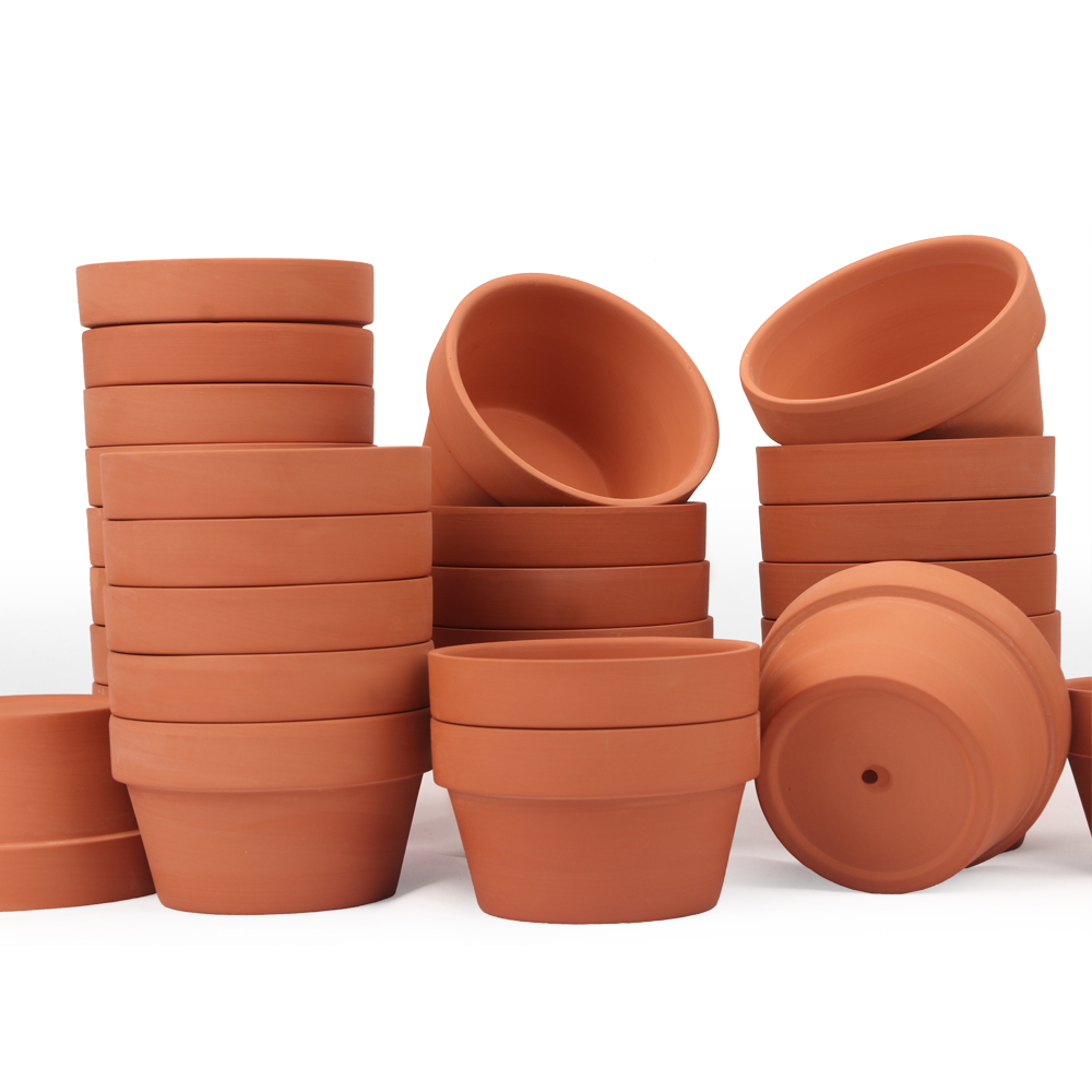 [58 Pack] 3.7" Terracotta Pot Planter Nursery Pots Clay Pots Clay Ceramic Pottery Cactus Flower Pots Succulent Nursery Pots Garden Terra Cotta Pots Terracotta Pots Flower Pot Cactus Pot